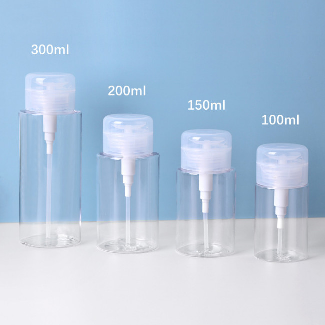 PETG press and cosmetic makeup remover travel bottle