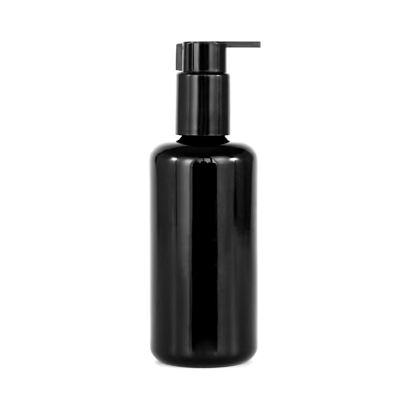 100ml dark violet glass cosmetic bottle with pump title=