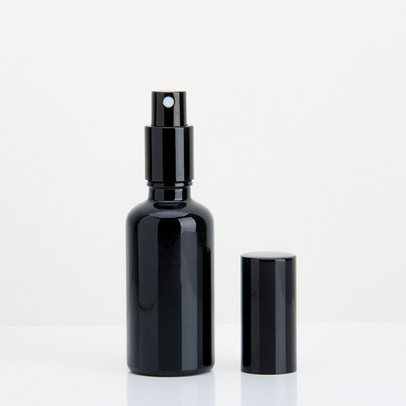 100ml dark violet glass cosmetic bottle with pump