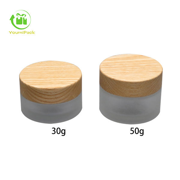 30g,50g glass jar with bamboo cap